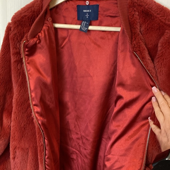 EUC Forever 21 “mink” rust bomber style jacket. Size medium. - Picture 7 of 7